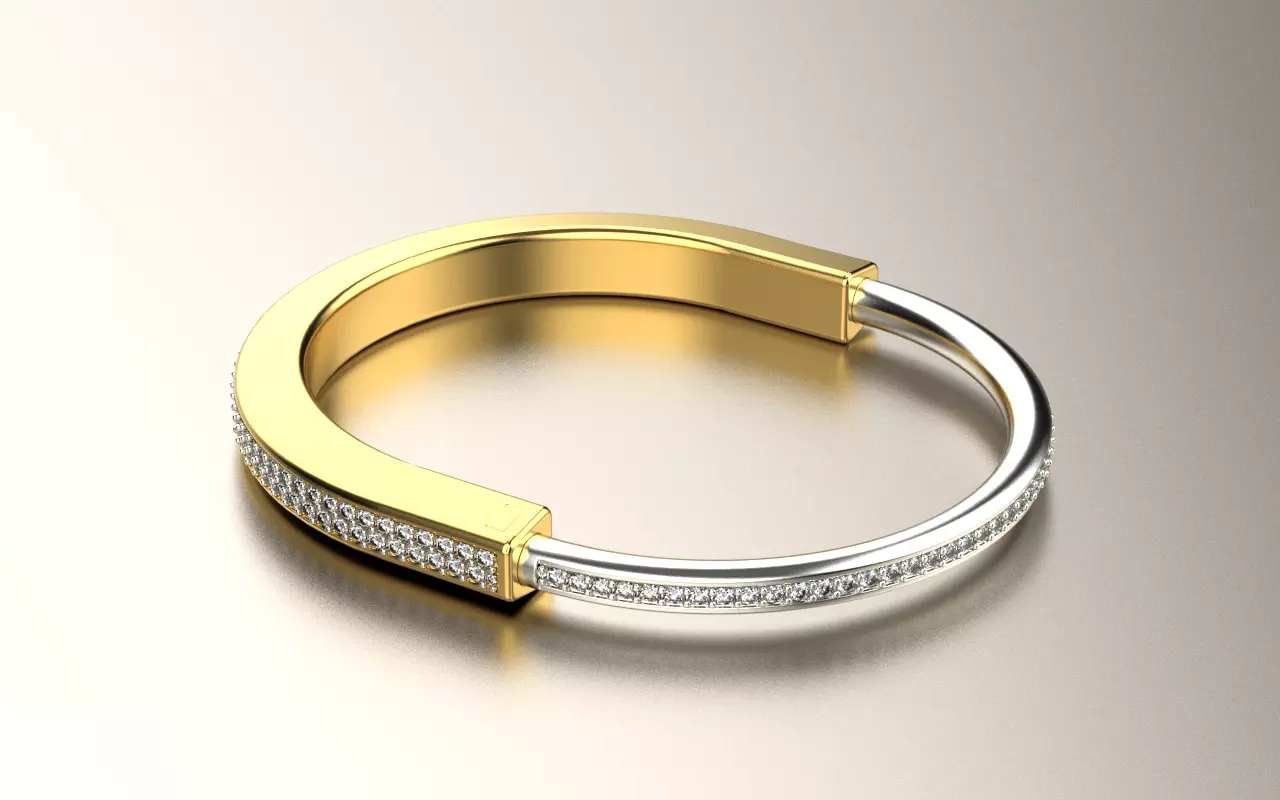 Tiffany lock bracelet 3D print model_0