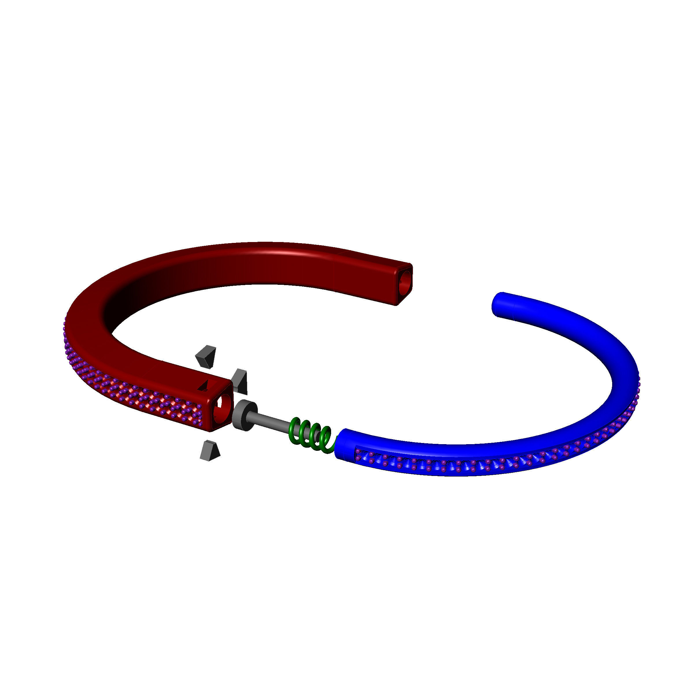 Tiffany lock bracelet 3D print model_9