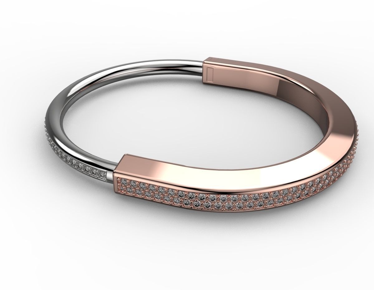 Tiffany lock bracelet 3D print model_6