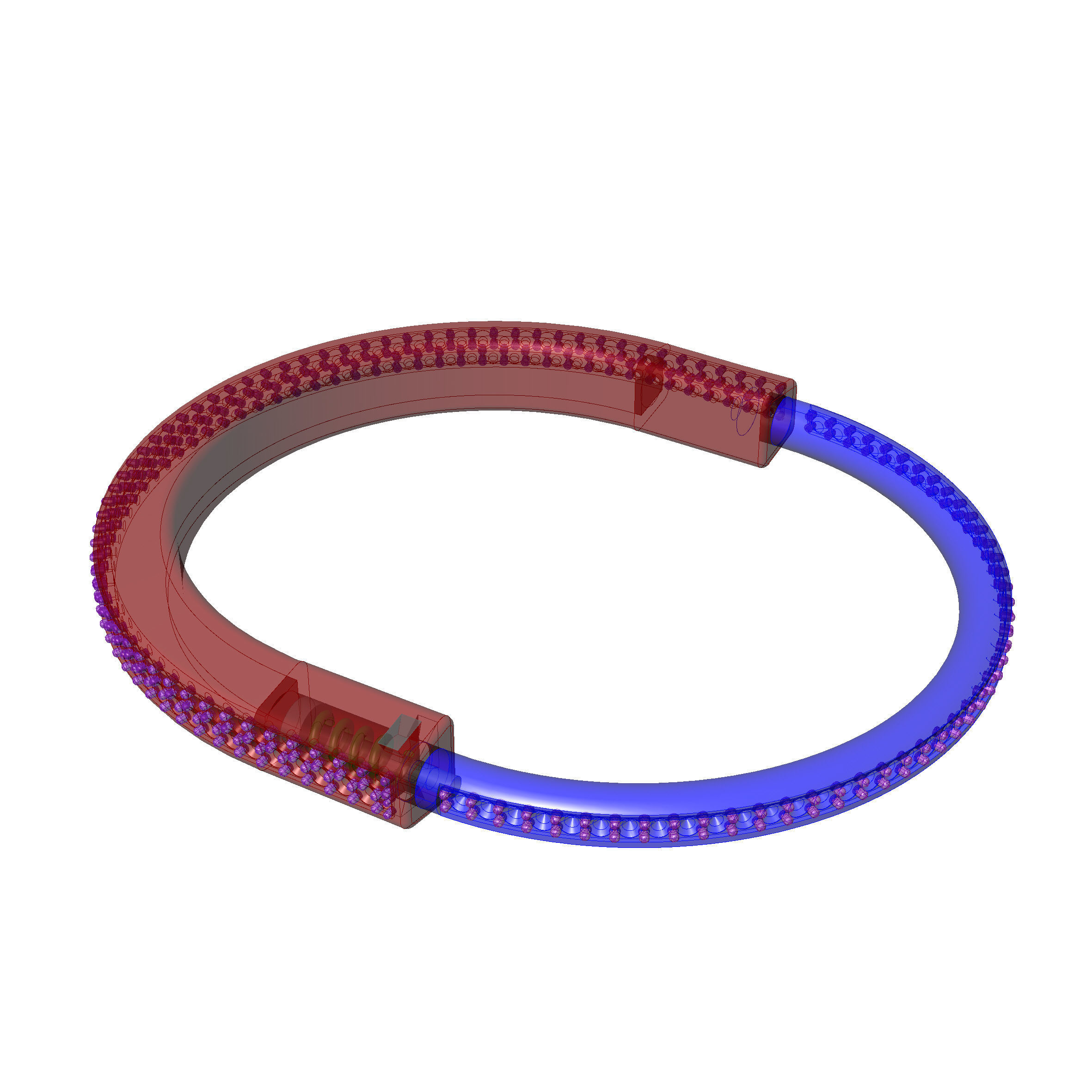 Tiffany lock bracelet 3D print model_8