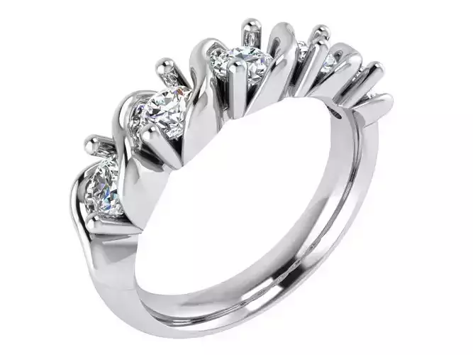 Round Diamond Twisted Band Ring 2647