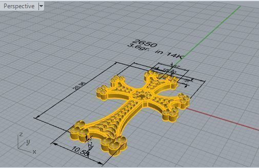 Cross Pendant 2650 3D print model_7