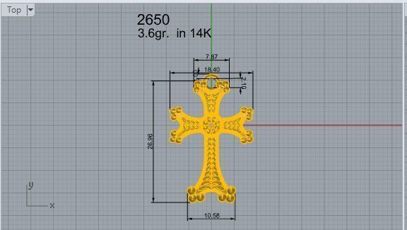 Cross Pendant 2650 3D print model_4