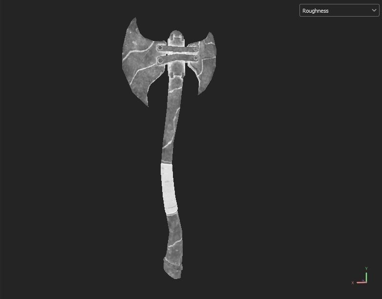 Stylized fantasy  lava and ice axe  Low-poly 3D model_16