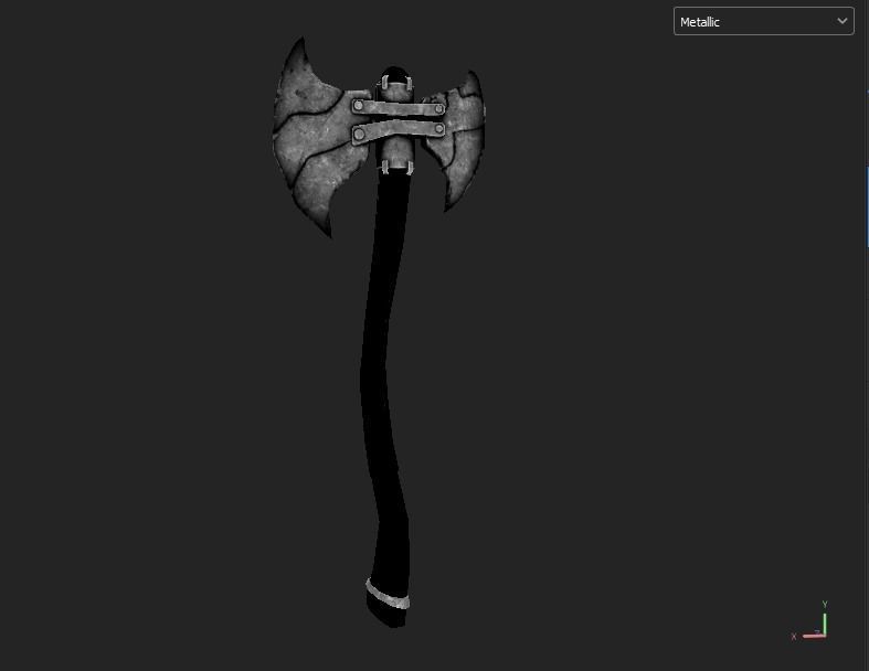 Stylized fantasy  lava and ice axe  Low-poly 3D model_18