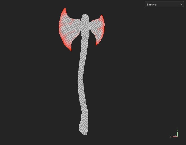 Stylized fantasy  lava and ice axe  Low-poly 3D model_17