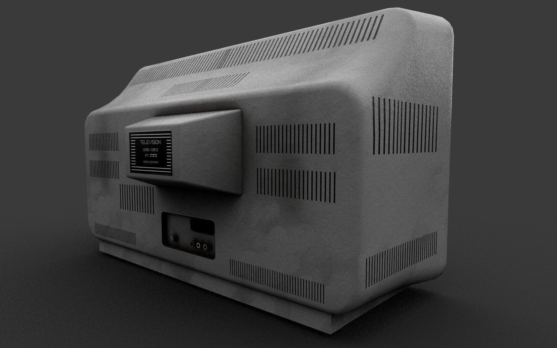 Vintage CRT TV Low-poly 3D model_3