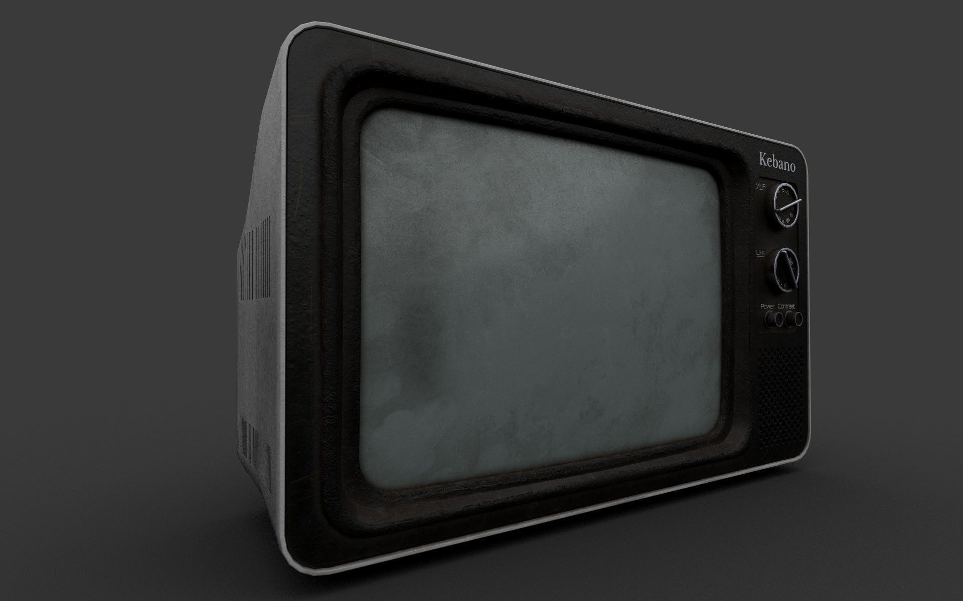 Vintage CRT TV Low-poly 3D model_4