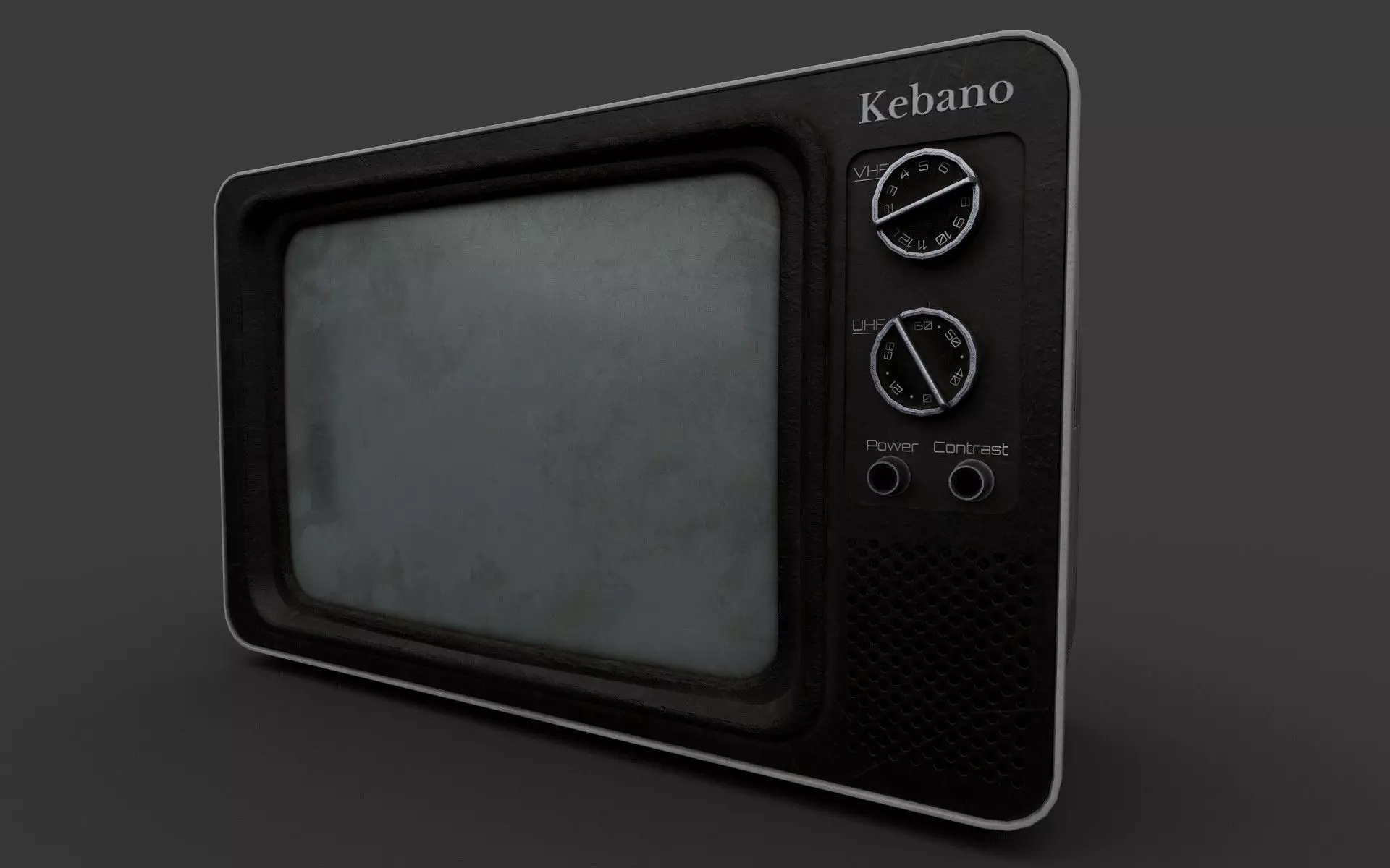 Vintage CRT TV Low-poly 3D model_0