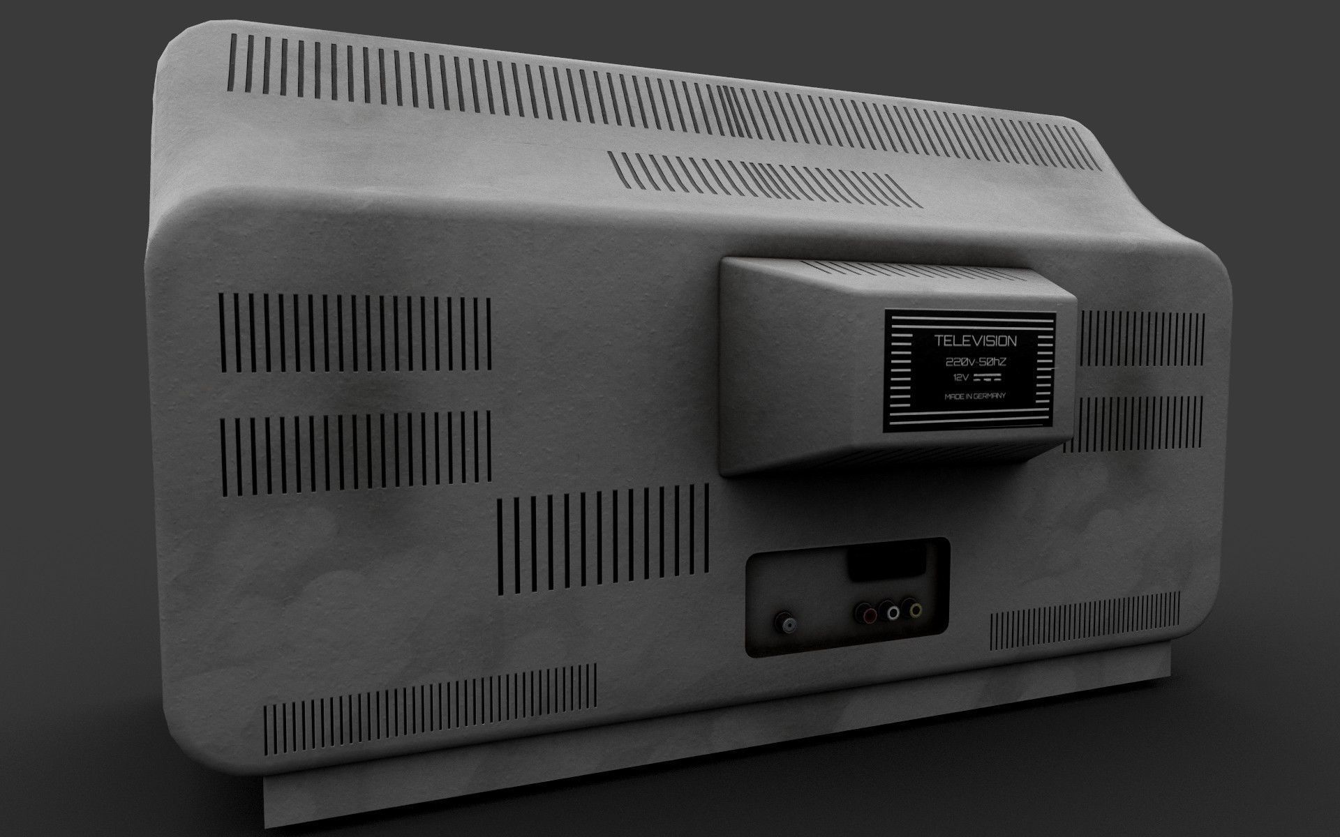Vintage CRT TV Low-poly 3D model_2