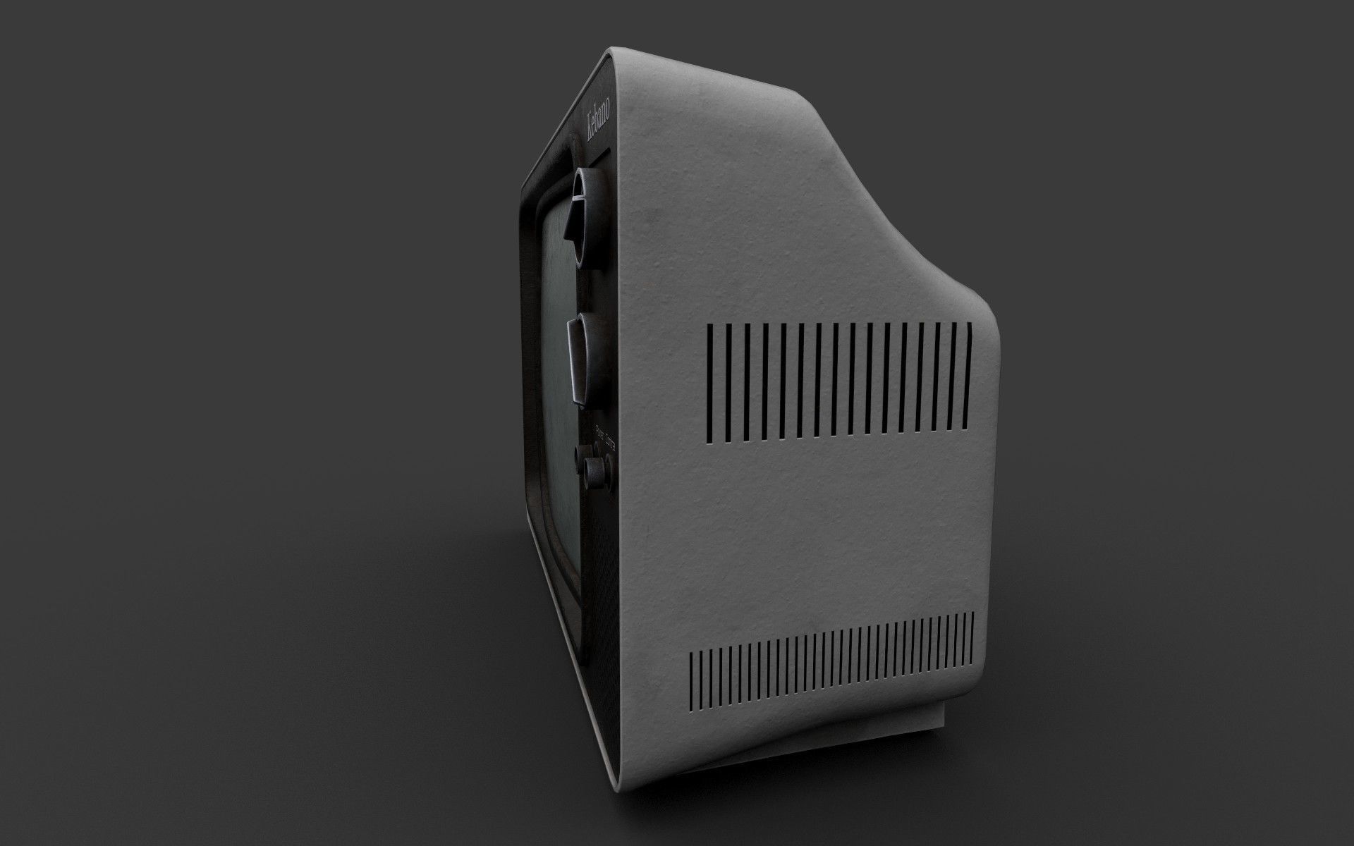 Vintage CRT TV Low-poly 3D model_1