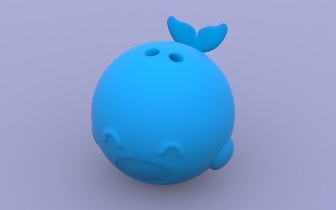 Cute Whale keychain 3D print model