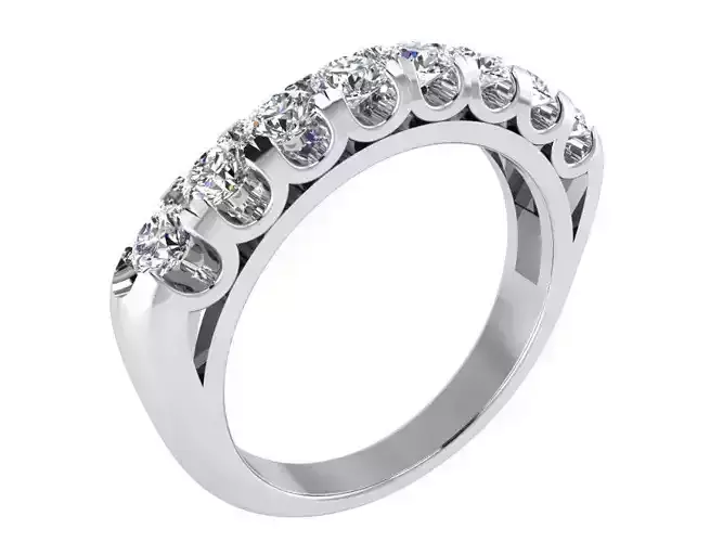 Round Diamond Band Ring 2663 3D print model