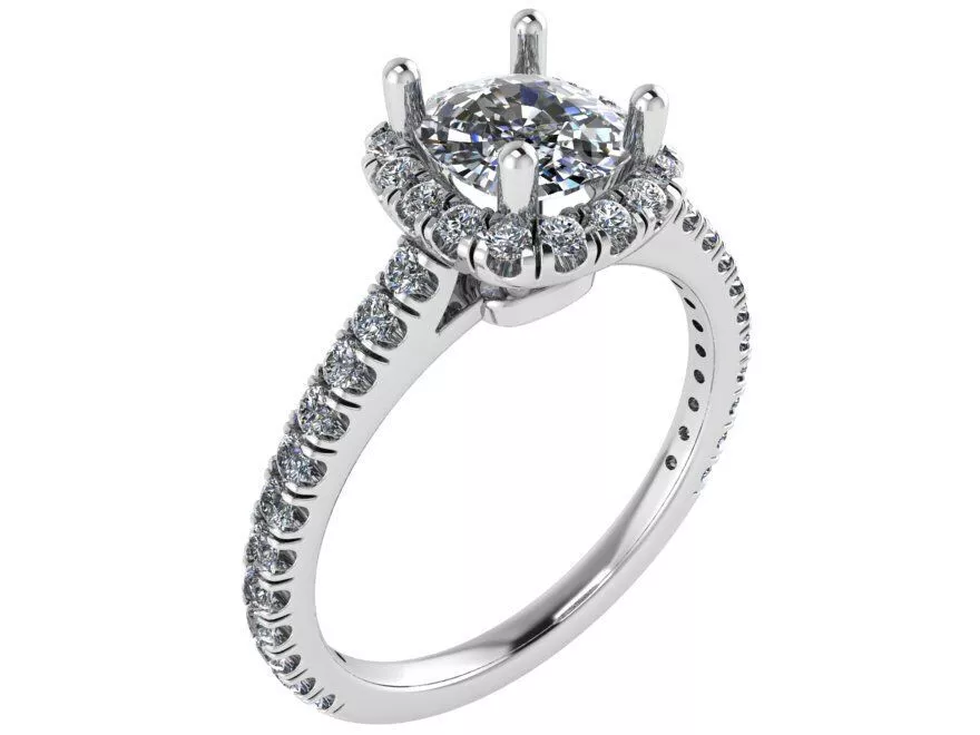 Cushion Halo Ring 2669 3D print model