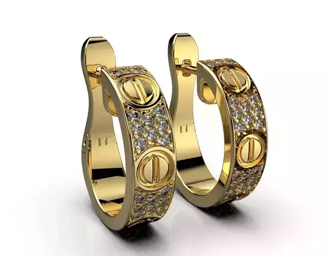 style love earrings 005 3D print model