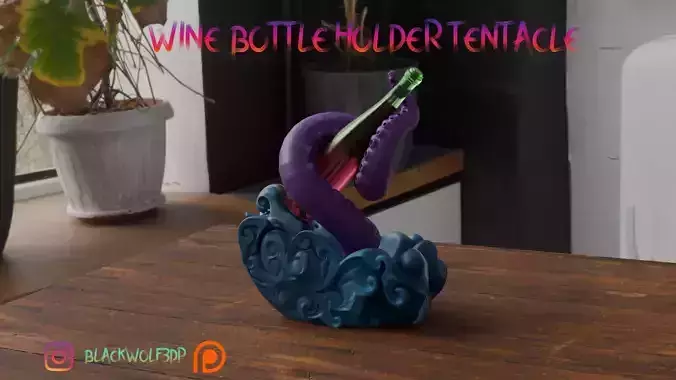 WINE BOTTLE HOLDER TENTACLEv2 3D print model