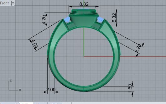Emerald Bezel Ring 2675 3D print model_5