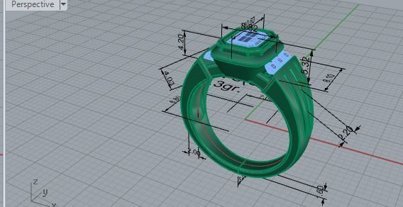 Emerald Bezel Ring 2675 3D print model_7