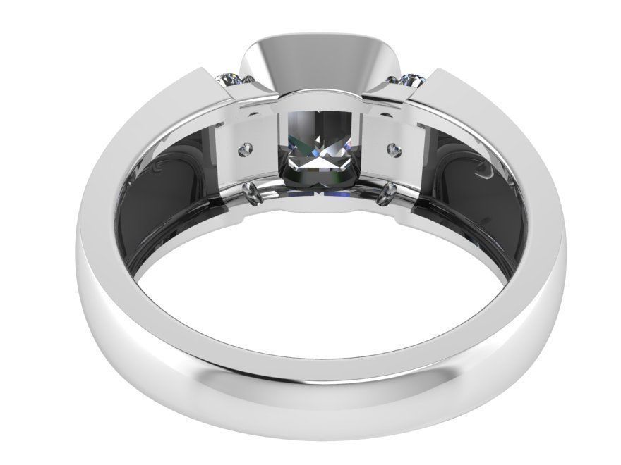 Emerald Bezel Ring 2675 3D print model_3