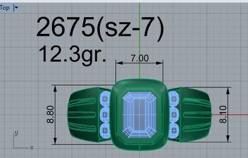 Emerald Bezel Ring 2675 3D print model_4