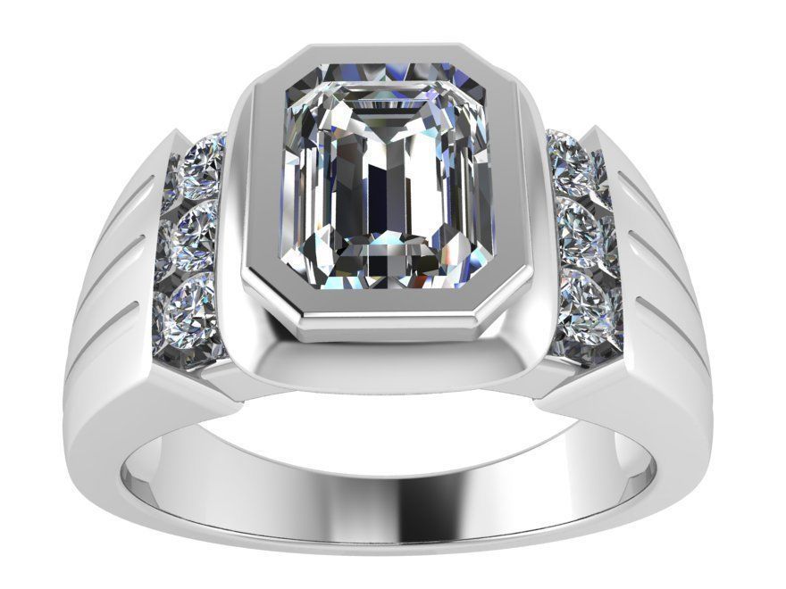 Emerald Bezel Ring 2675 3D print model_2