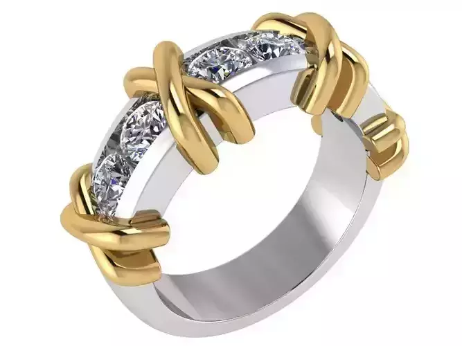 Channel Setting Knot Band Ring 2677