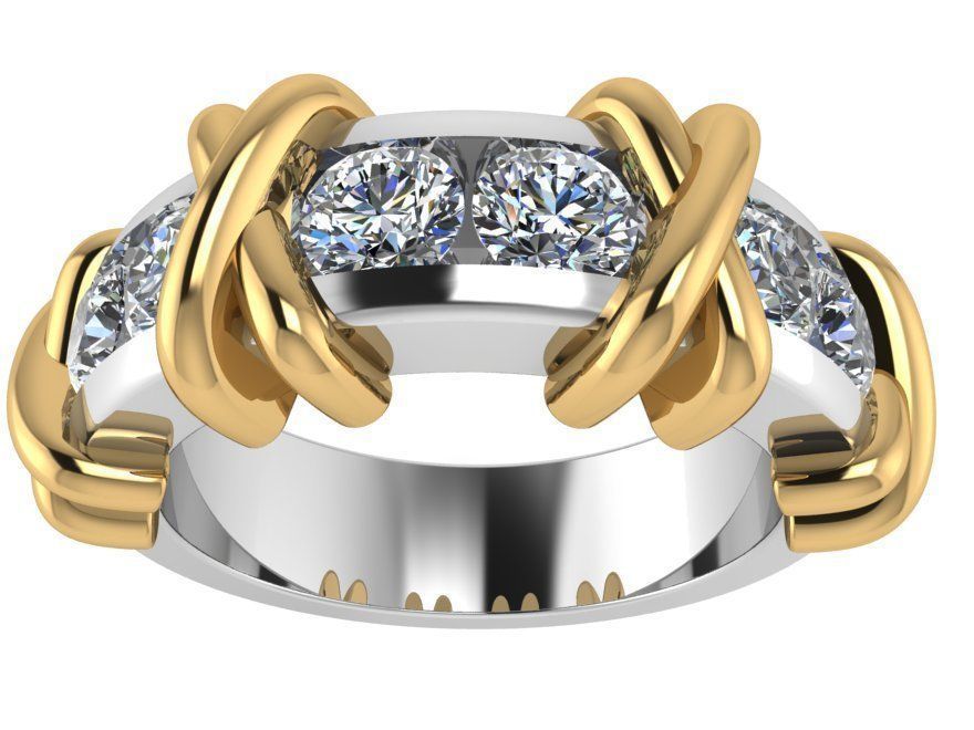 Channel Setting Knot Band Ring 2677 3D print model_2