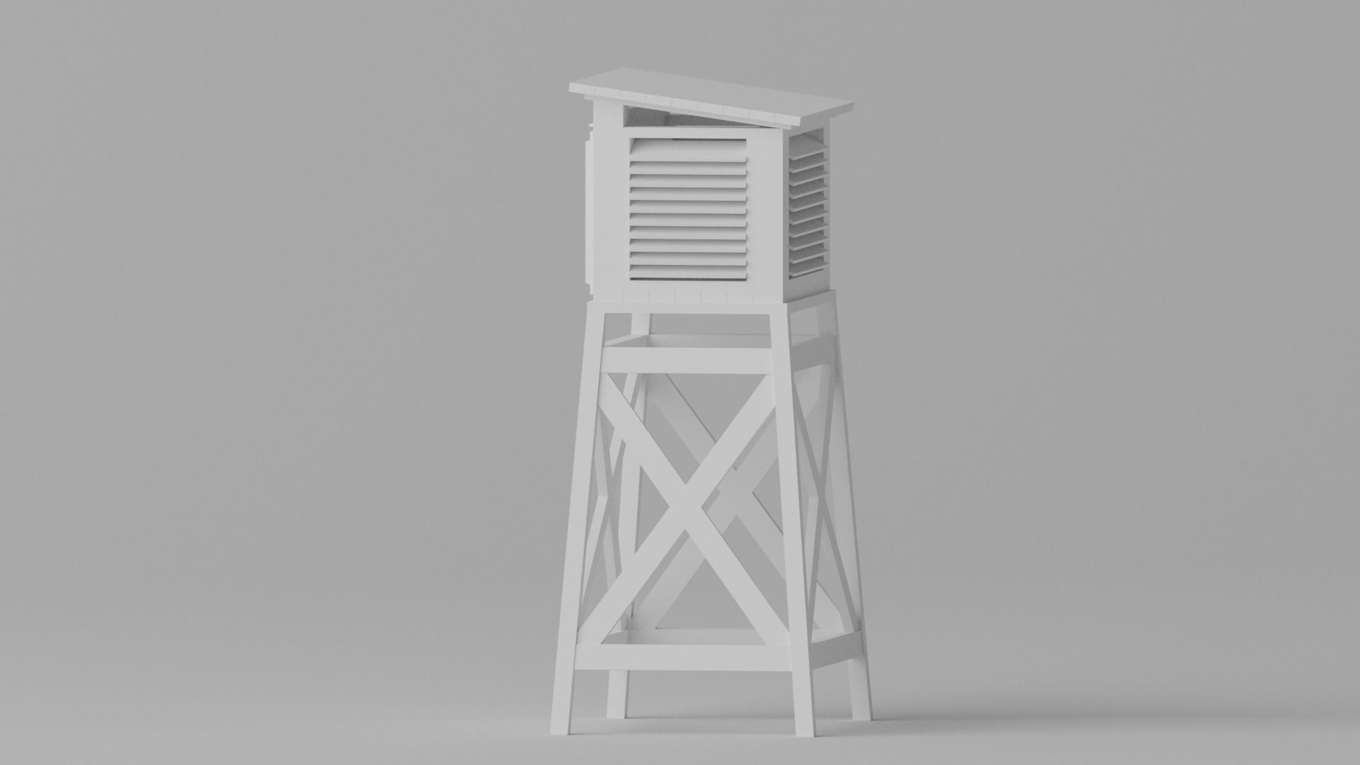 Weather Station Stevenson Screen 3D model CGTrader