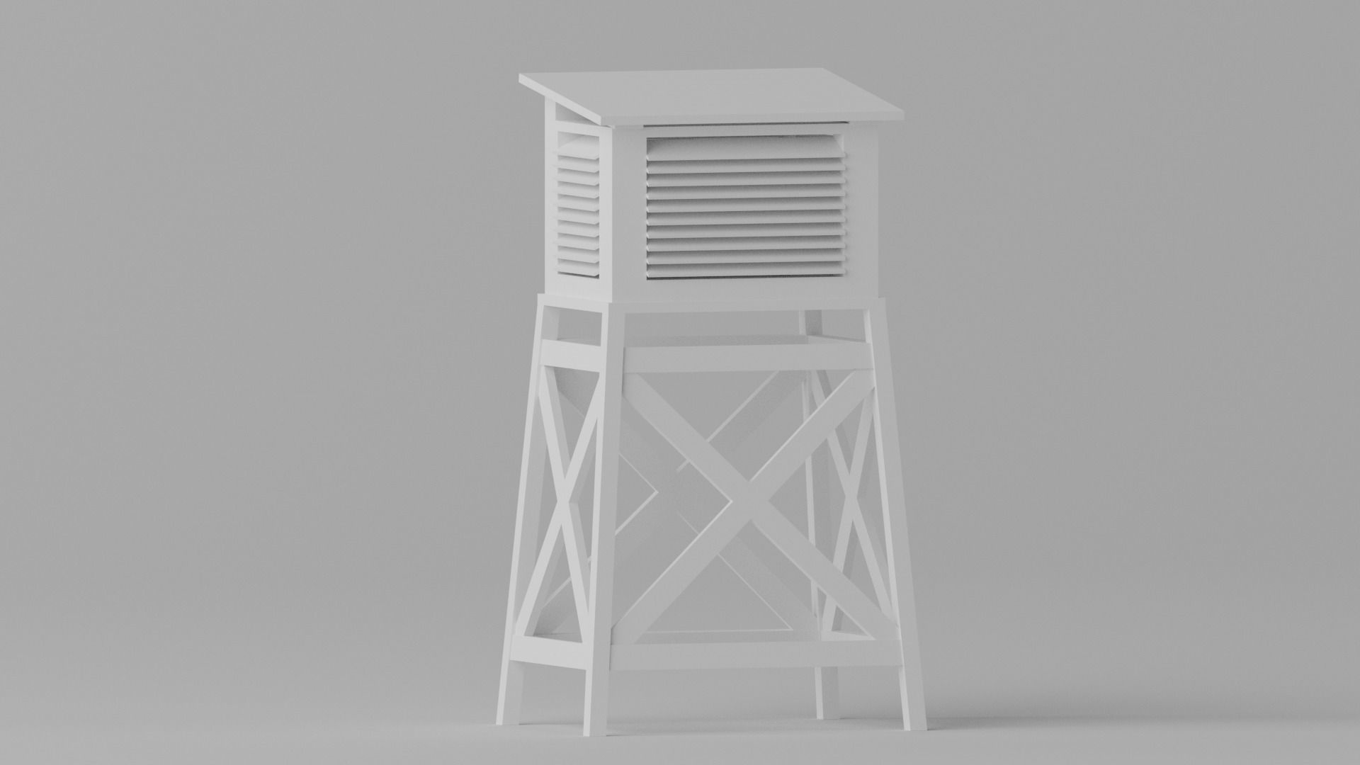 Weather Station Stevenson Screen 3D model CGTrader