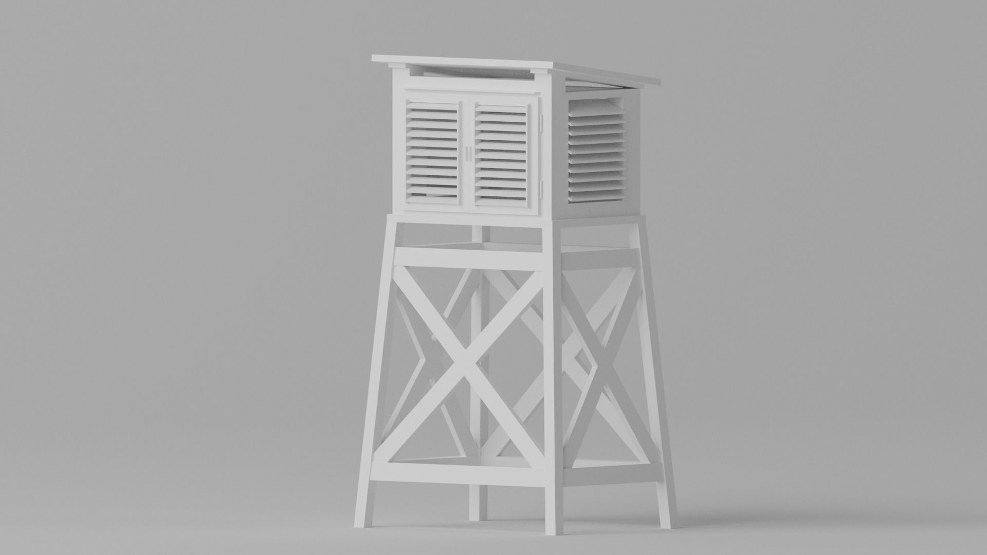 Weather Station Stevenson Screen 3D model CGTrader