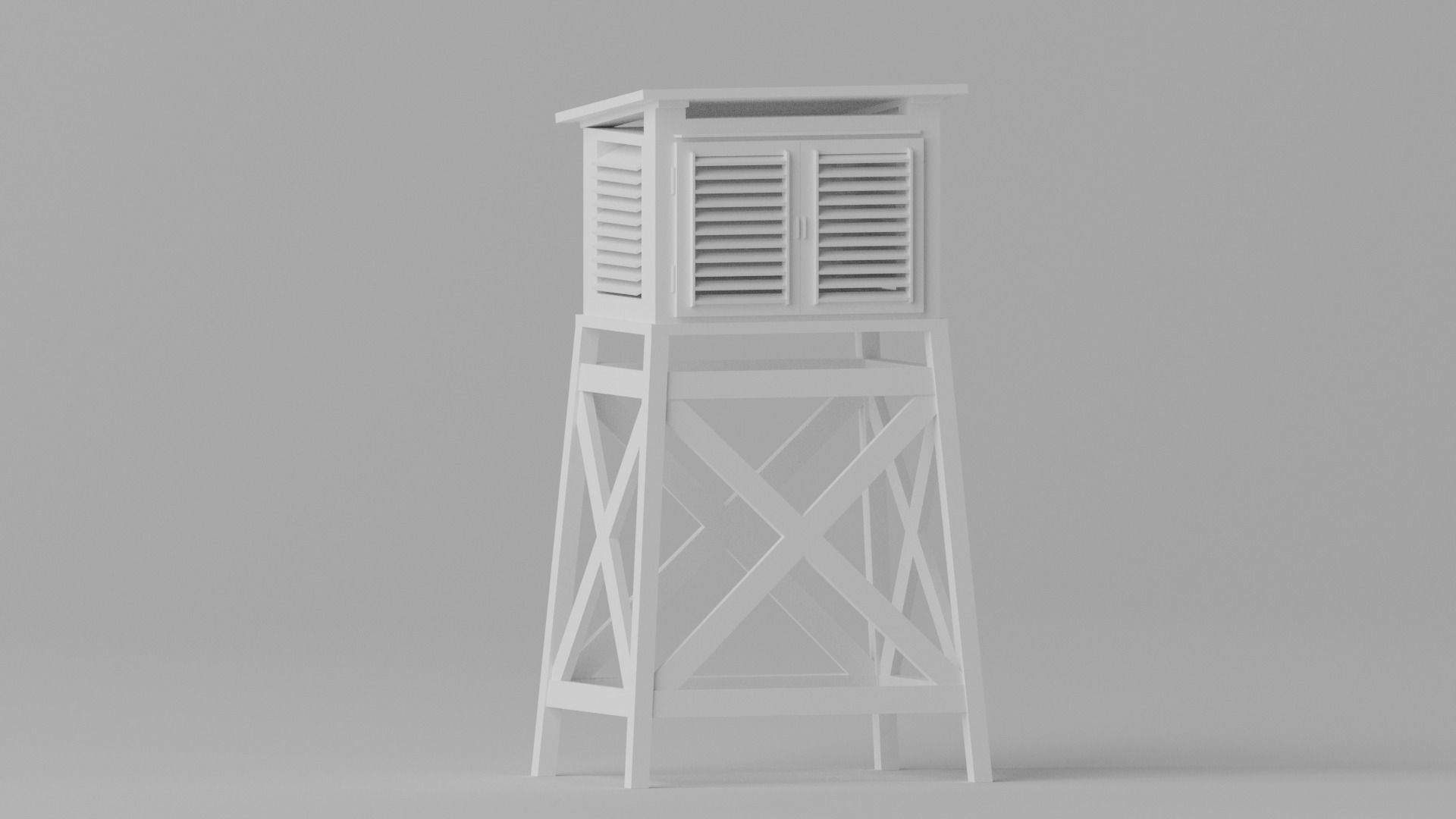 Weather Station Stevenson Screen 3D model CGTrader