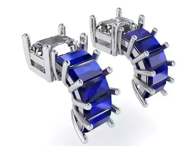 Emerald Baguette Earring 2680