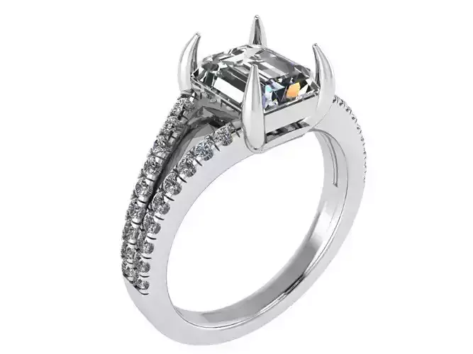 Emerald Split Shank Ring 2682