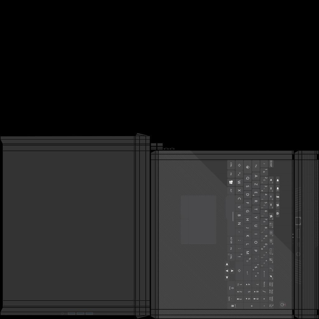 Low poly unbranded Laptop Low-poly 3D model_11