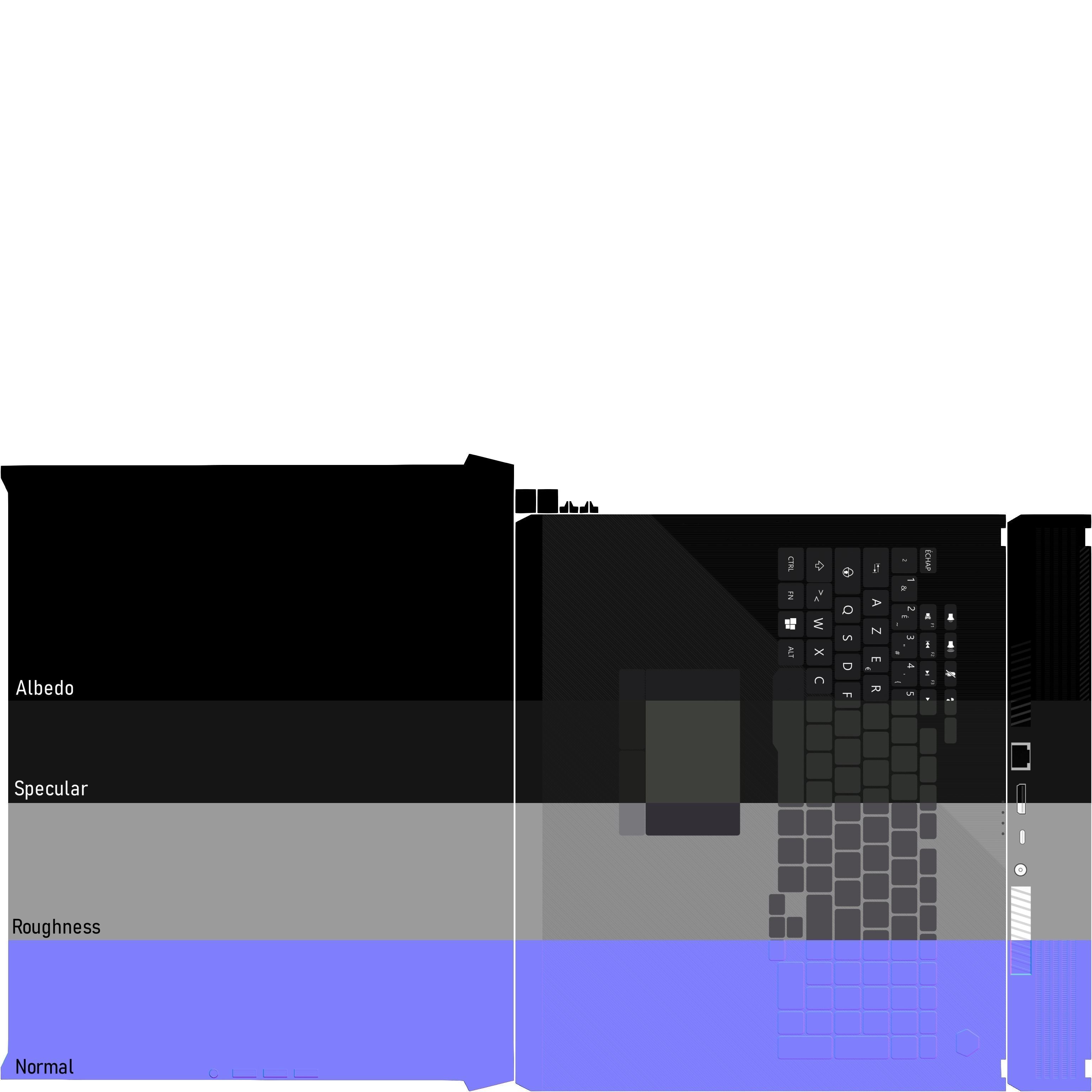 Low poly unbranded Laptop Low-poly 3D model_10