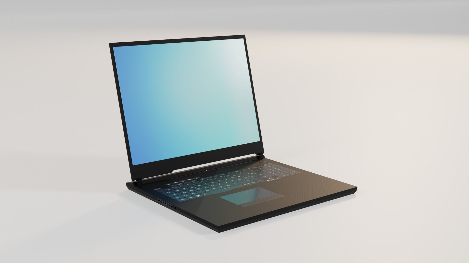 Low poly unbranded Laptop Low-poly 3D model_1