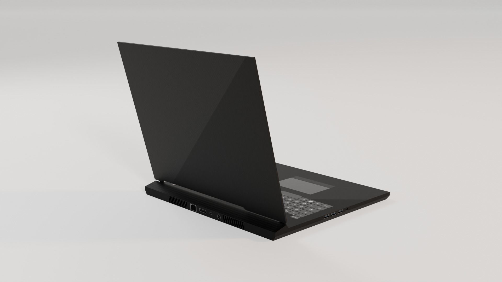 Low poly unbranded Laptop Low-poly 3D model_7