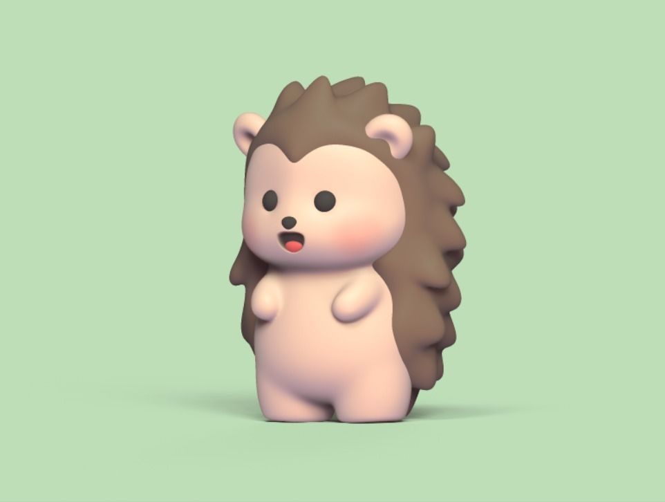 Happy Hedgehog 3D print model_2