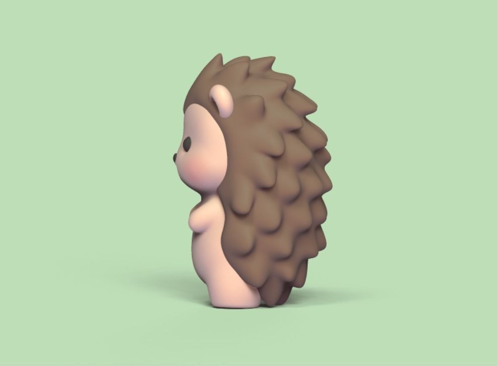 Happy Hedgehog 3D print model_3
