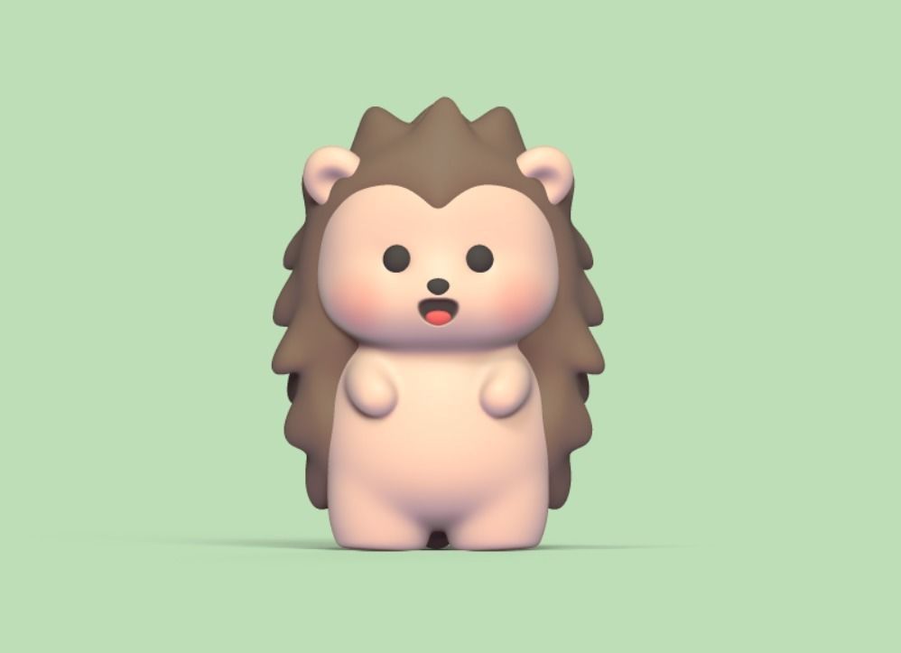 Happy Hedgehog 3D print model_1