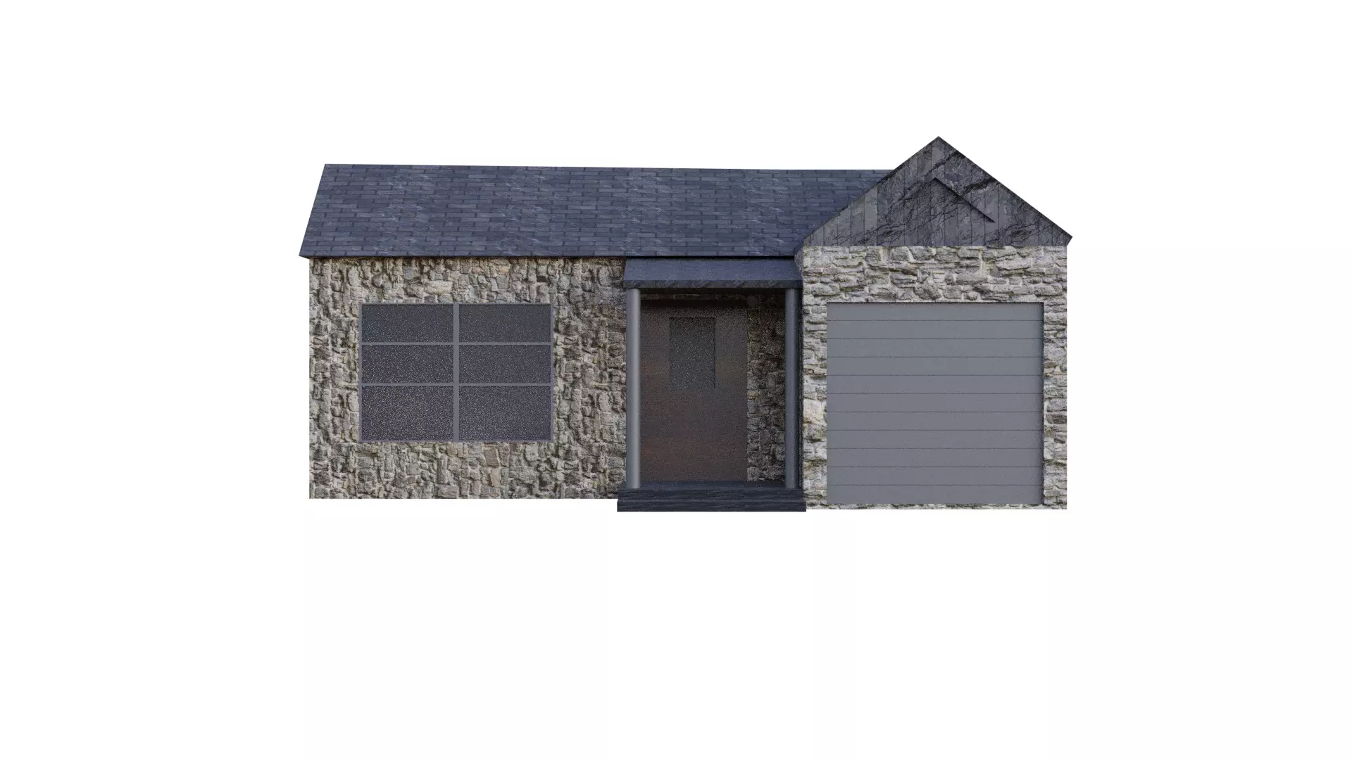 One-Story Bungalow House Free 3D model