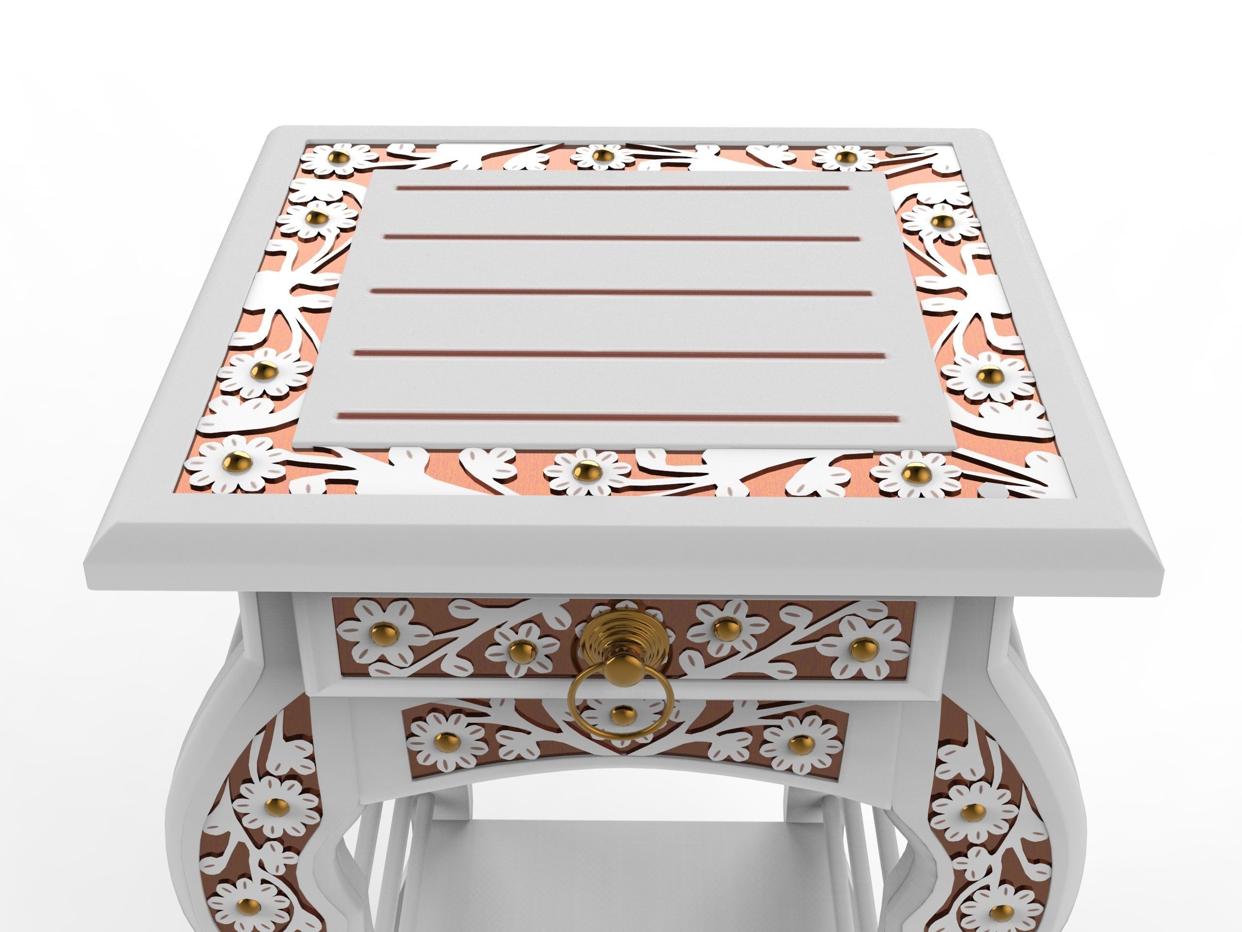 Side bed Table Low-poly 3D model_5