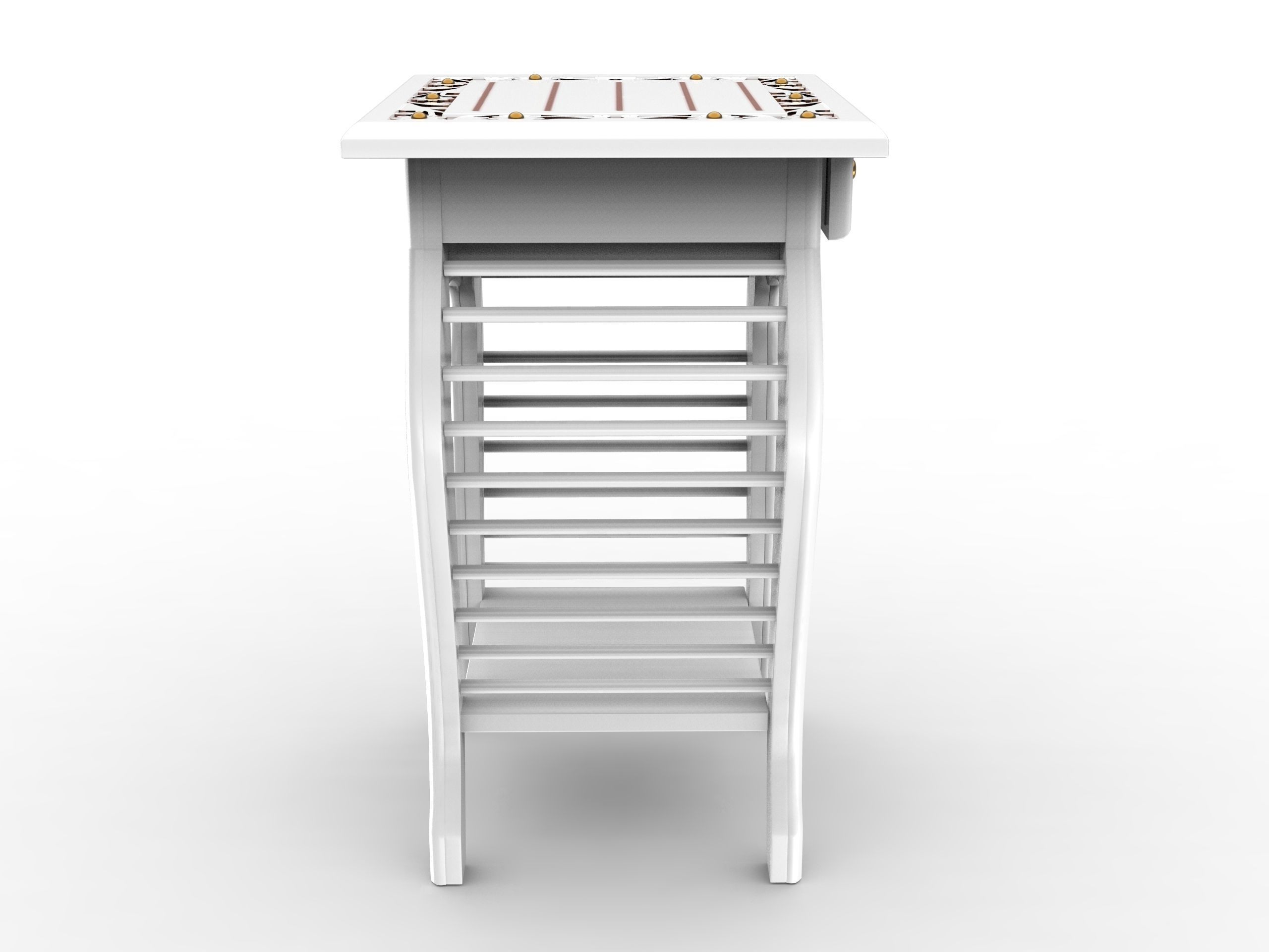 Side bed Table Low-poly 3D model_3