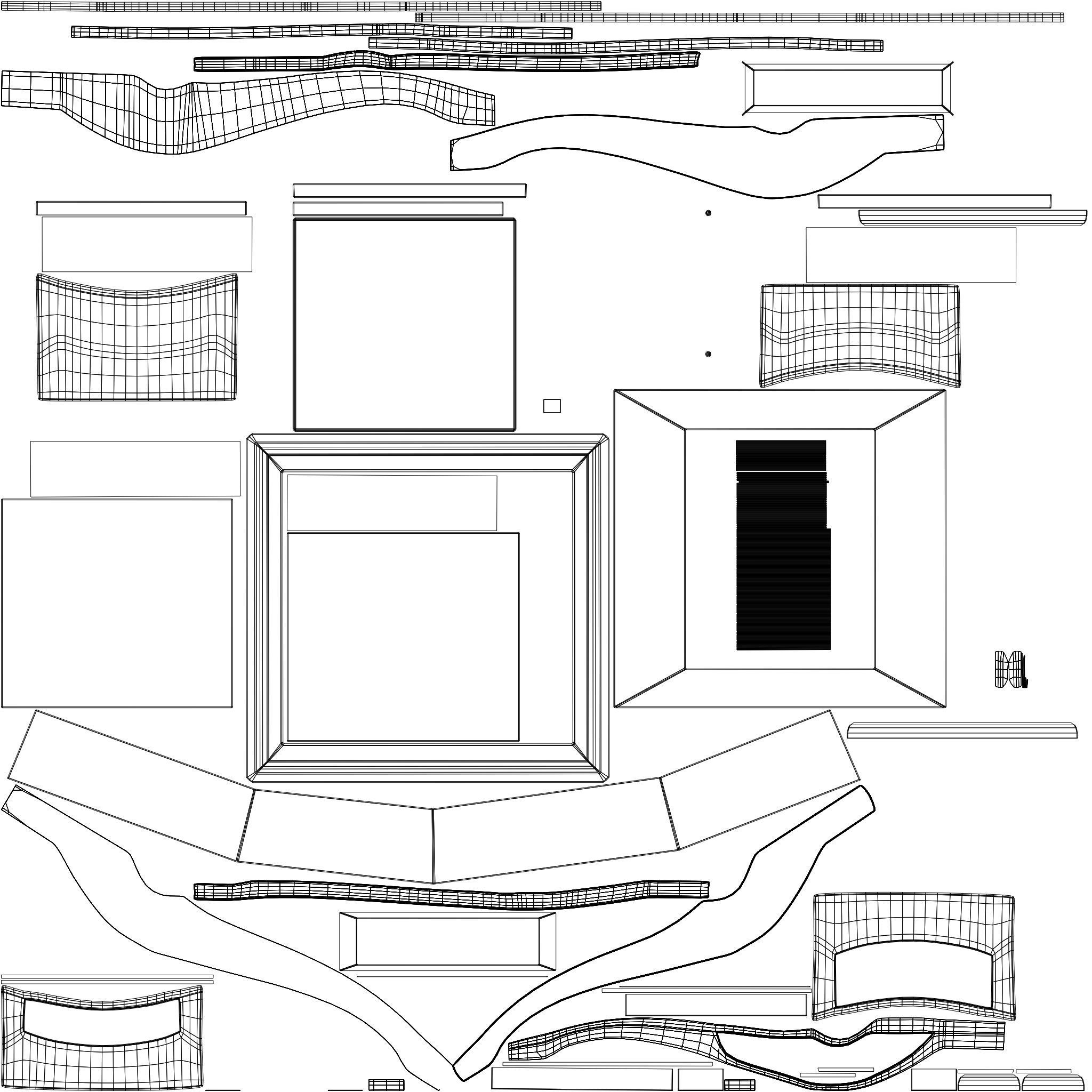 Side bed Table Low-poly 3D model_11