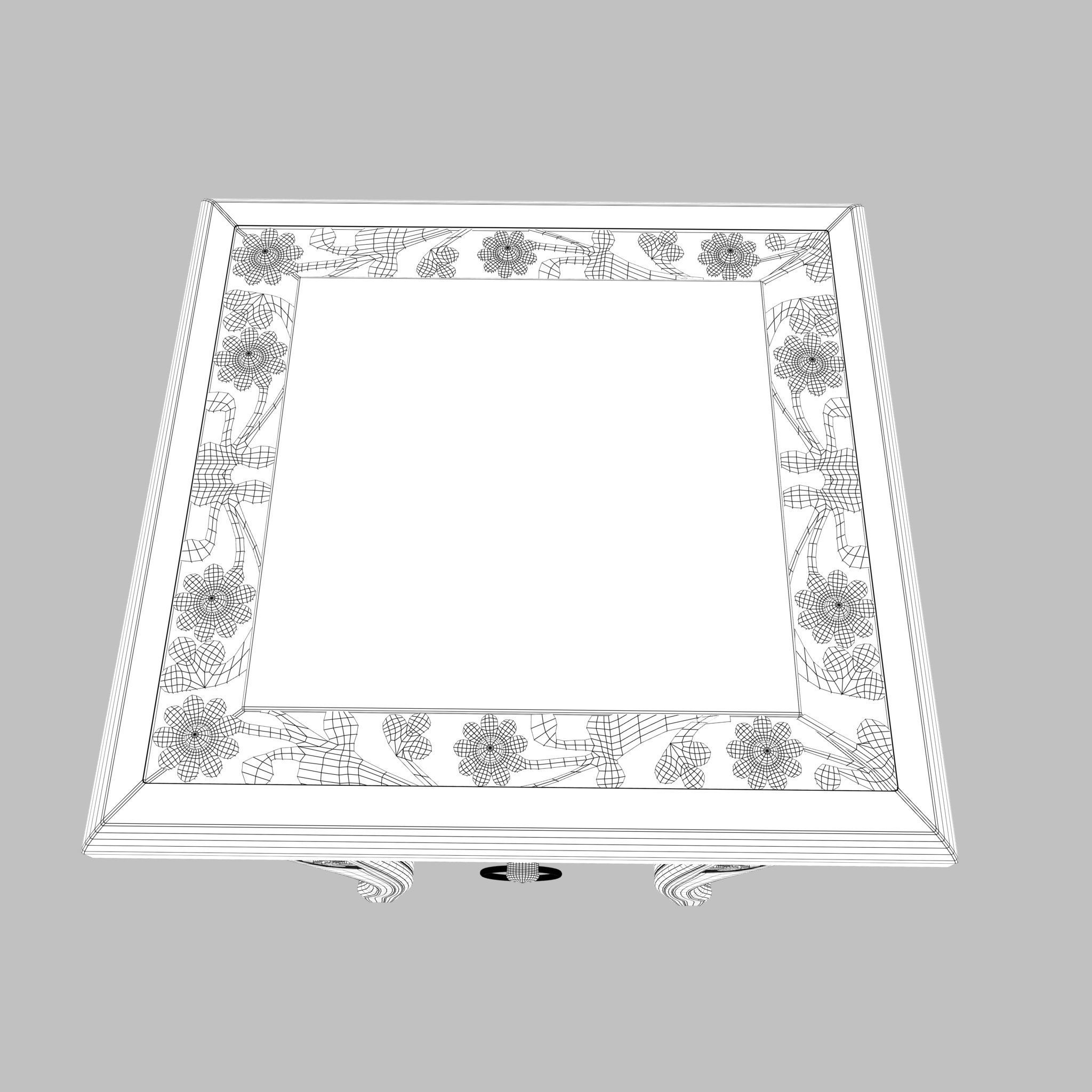 Side bed Table Low-poly 3D model_8