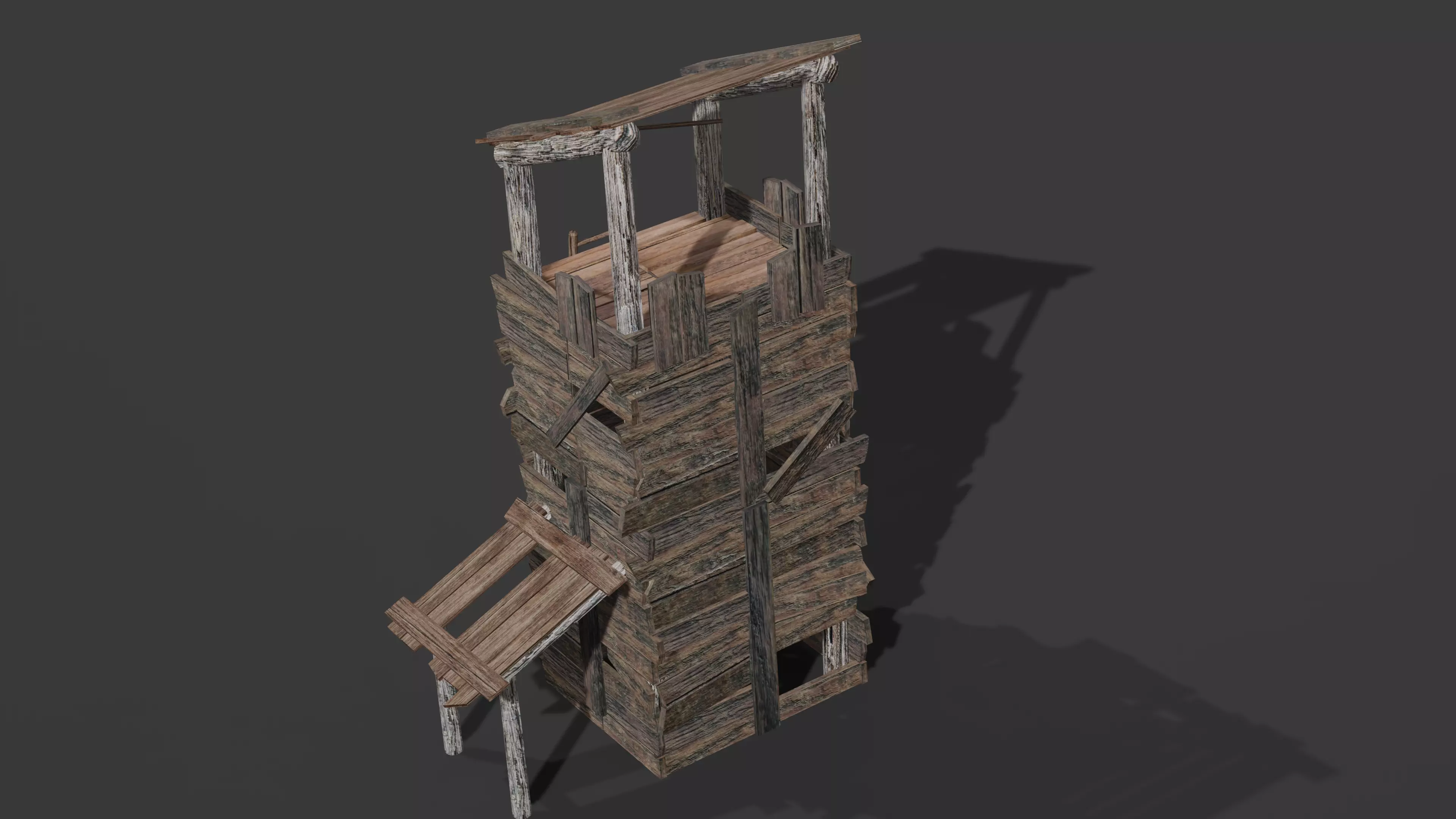 Medieval Watch Tower Low-poly 3D model_0