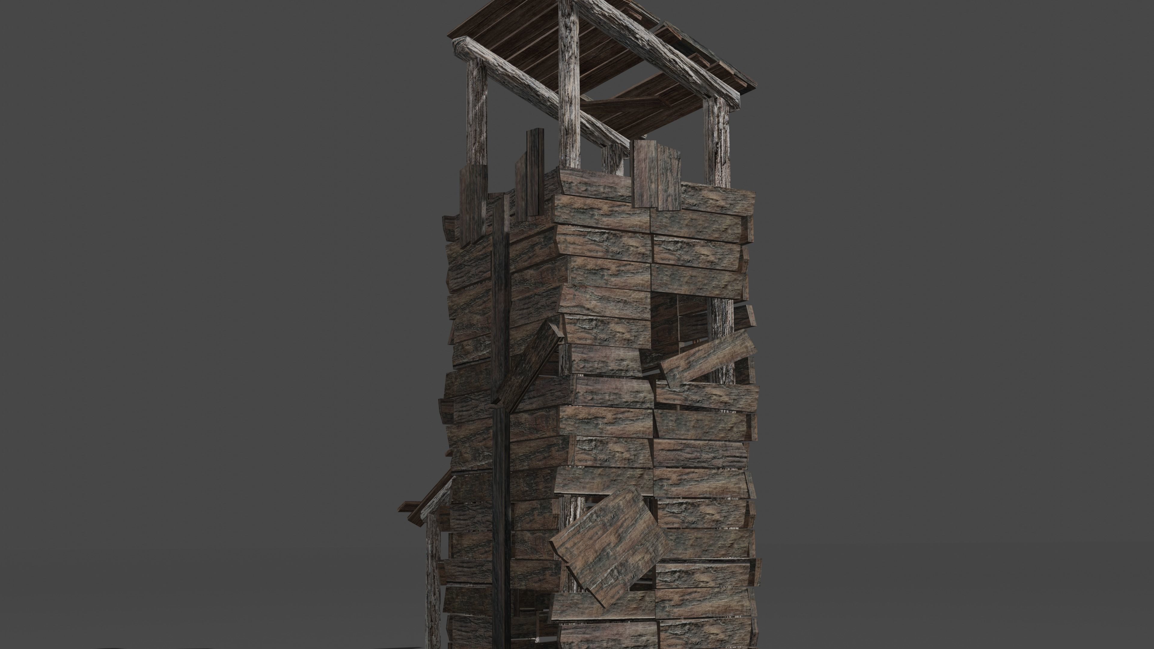 Medieval Watch Tower Low-poly 3D model_2