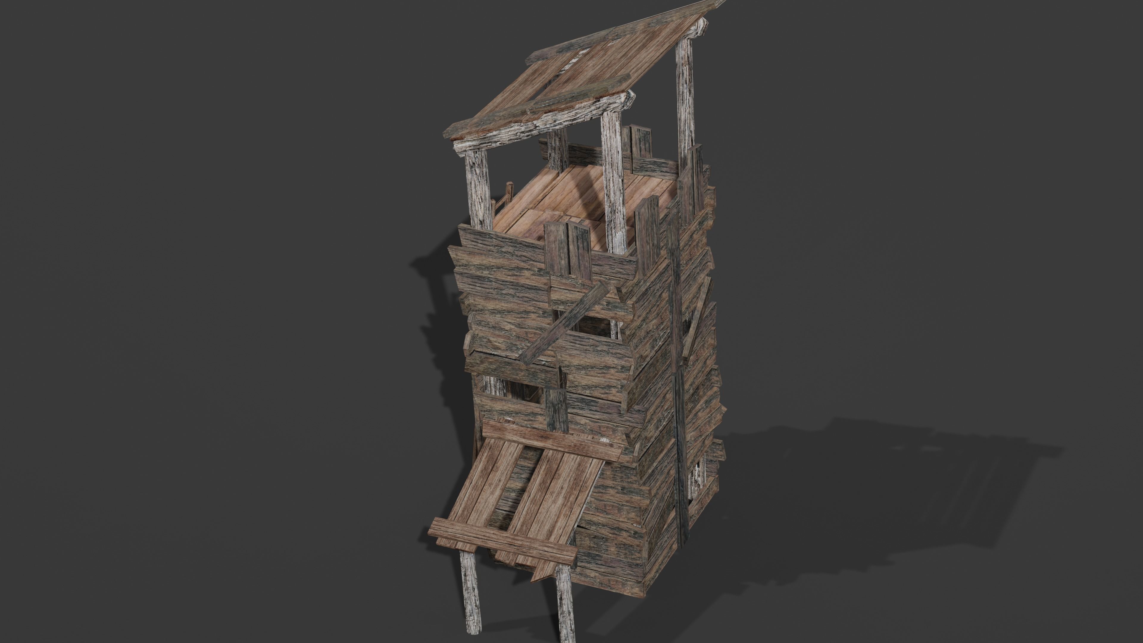 Medieval Watch Tower Low-poly 3D model_1