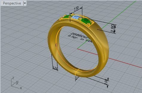Channel Setting Band Ring 2686 3D print model_7