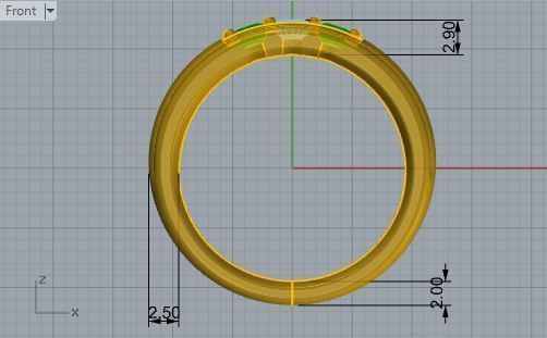 Channel Setting Band Ring 2686 3D print model_5